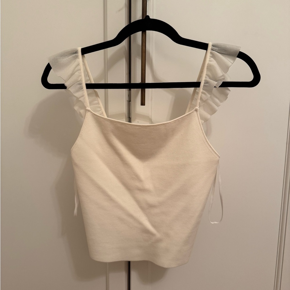 Alice and Olivia flutter sleeve tank